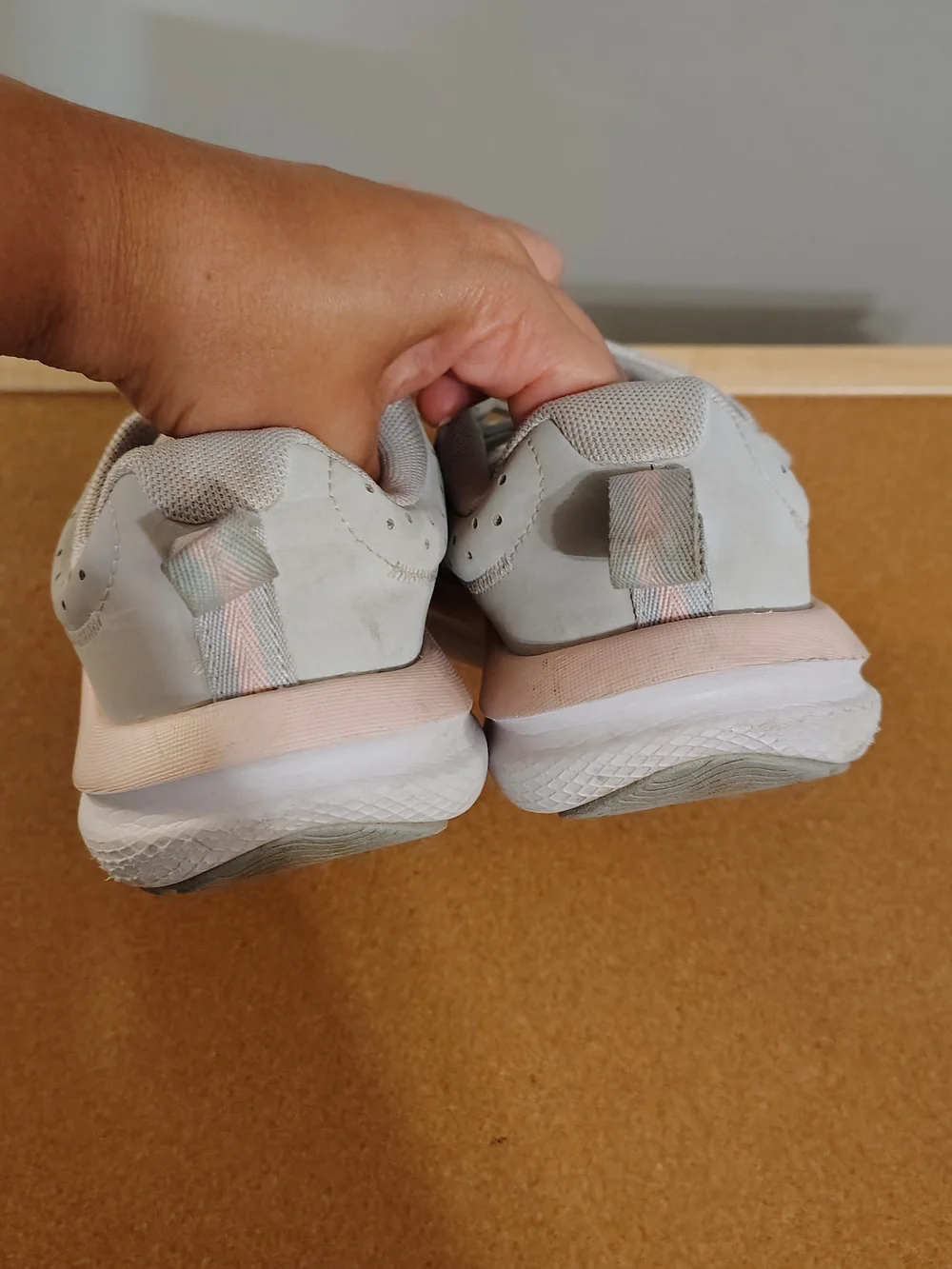 Under Armour Kids Gray and Light Pink Mesh Athletic Sneakers